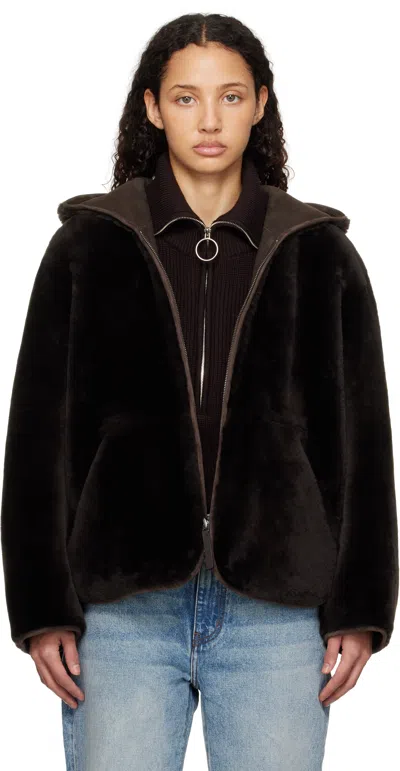 PROENZA SCHOULER BROWN PROENZA SCHOULER WHITE LABEL DAKOTA REVERSIBLE SHEARLING JACKET