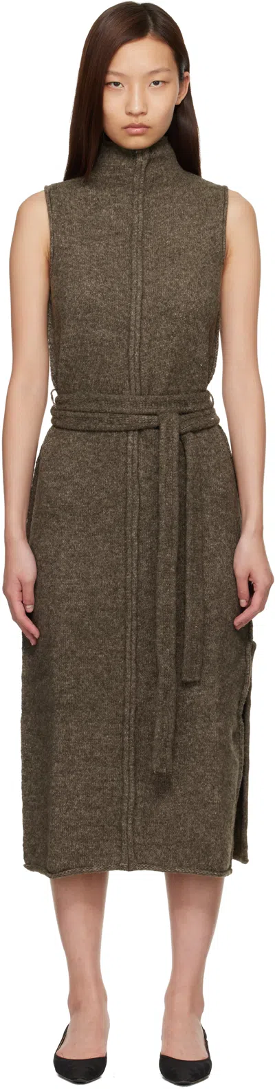 Proenza Schouler Brown  White Label Zola Knit Midi Dress