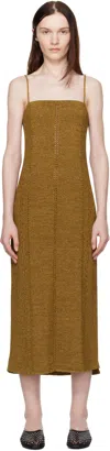 Proenza Schouler Brown Suki Minidress In Ochre