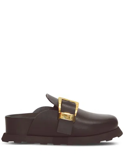 Proenza Schouler Buckle-detail Leather Clogs In 999 Black