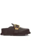 Proenza Schouler Buckle-detail Leather Clogs In 999 Black