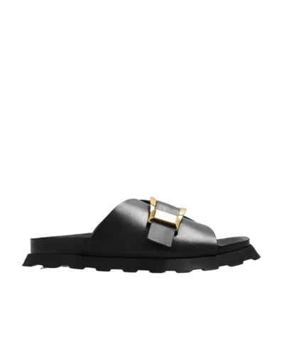 Proenza Schouler Buckled Leather Sandals In Black