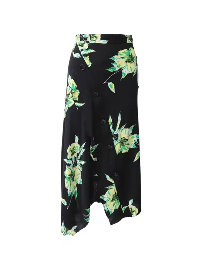 Pre-owned Proenza Schouler Button-detail Asymmetric Skirt In Black