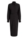 Proenza Schouler Buttoned-down Cinched Shirt Midi Day Dress In Black