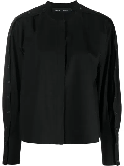 Proenza Schouler Buttoned Long-sleeve Blouse In Black