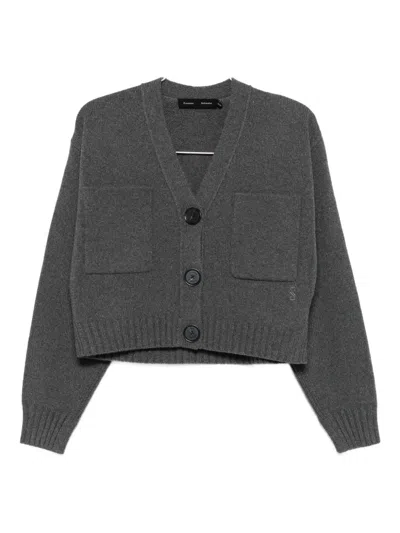 Proenza Schouler Buttoned Pocket Cardigan In Gray