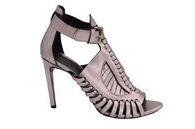 Proenza Schouler Cage Heels In Silver Patent Leather