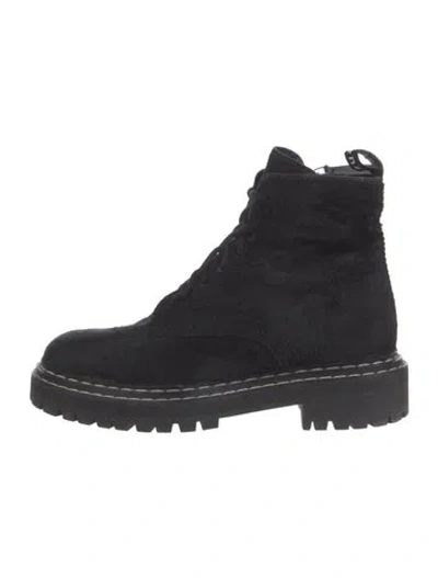 Pre-owned Proenza Schouler Calf Hair Combat Boots In Black