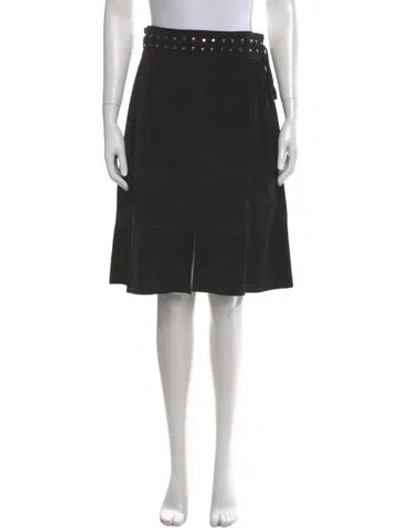 Pre-owned Proenza Schouler Calfskin Midi Length Skirt In Black