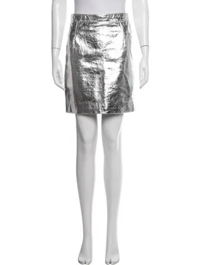 Pre-owned Proenza Schouler Calfskin Mini Skirt In White
