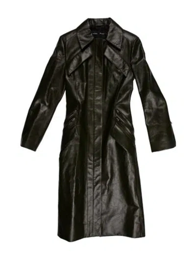 Pre-owned Proenza Schouler Calfskin Trench Coat In Green
