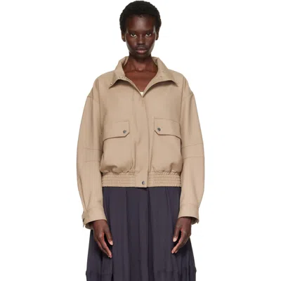 Proenza Schouler Aviva Wool Blend Gabardine Jacket In Brown
