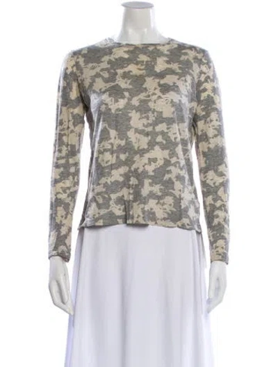 Pre-owned Proenza Schouler Camouflage Print Crew Neck T-shirt In Gray