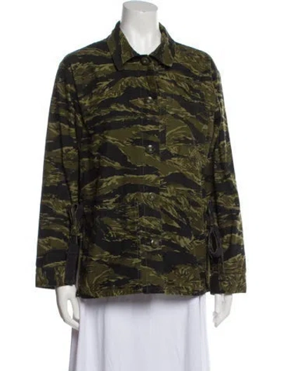 Pre-owned Proenza Schouler Camouflage Print Jacket In Green