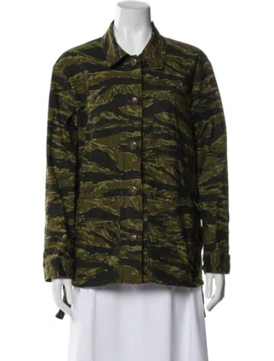 Pre-owned Proenza Schouler Camouflage Print Jacket In Green