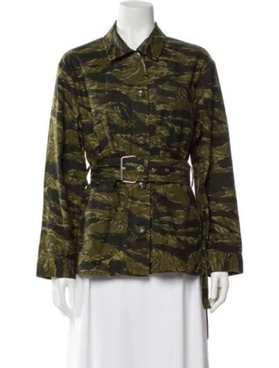 Pre-owned Proenza Schouler Camouflage Print Utility Jacket In Green