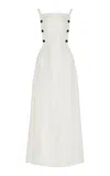 Proenza Schouler Candice Linen Midi Dress In White