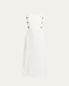 Proenza Schouler Candice Long Buttoned Linen Dress In Off White