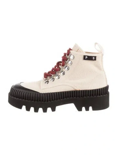 Pre-owned Proenza Schouler Canvas Chunky Sneakers In White