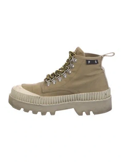 Pre-owned Proenza Schouler Canvas Hiking Boots In Neutral