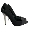 Proenza Schouler Cap Toe Patent Pumps In Black Nylon In Black