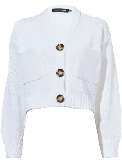Proenza Schouler Cropped Knit Cardigan In White