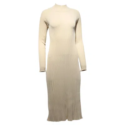 Pre-owned Proenza Schouler Carmen Ribbed-knit Midi Dress In Cream Viscose In White