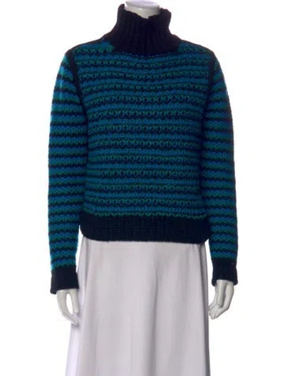 Pre-owned Proenza Schouler Cashmere Striped Sweater In Blue