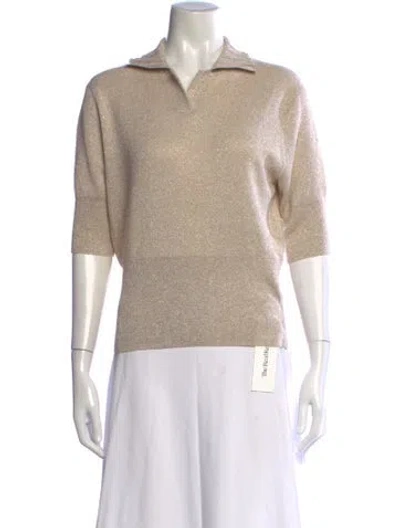 Pre-owned Proenza Schouler Cashmere Three-quarter Sleeve Polo In Neutrals