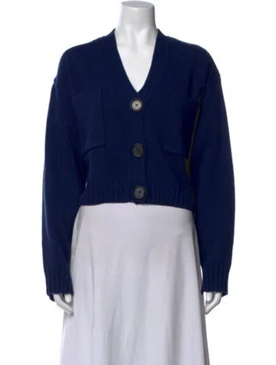 Pre-owned Proenza Schouler Cashmere V-neck Sweater In Blue