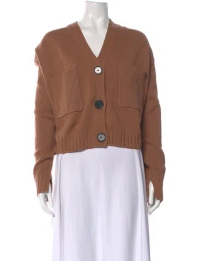 Pre-owned Proenza Schouler Cashmere V-neck Sweater In Brown