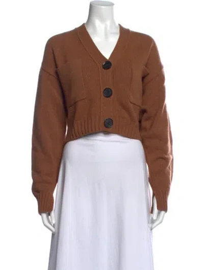 Pre-owned Proenza Schouler Cashmere V-neck Sweater In Brown