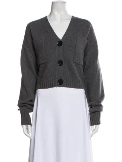 Pre-owned Proenza Schouler Cashmere V-neck Sweater In Gray