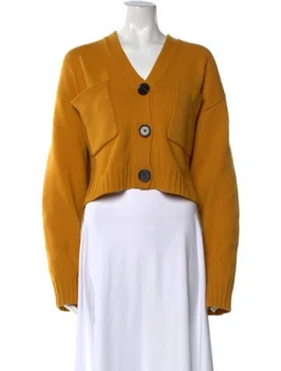 Pre-owned Proenza Schouler Cashmere V-neck Sweater In Yellow