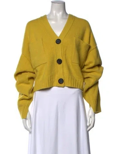 Pre-owned Proenza Schouler Cashmere V-neck Sweater In Yellow