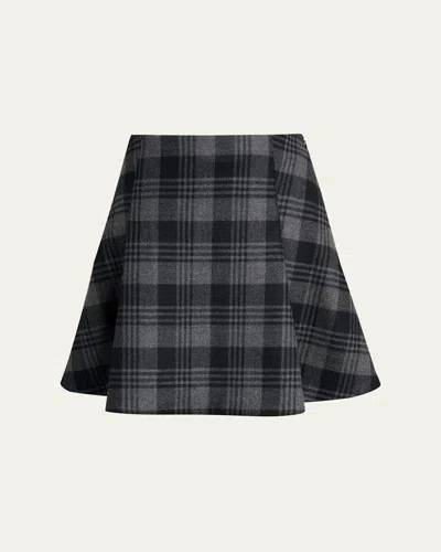 Proenza Schouler Cassia Check Mini Skirt In Gray