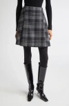 Proenza Schouler Cassia Plaid Virgin Wool A-line Skirt In Gray