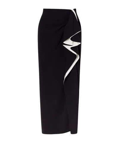 Proenza Schouler Cella Ruffled Crepe Maxi Skirt In Black