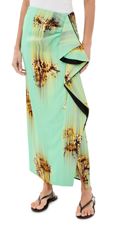 Proenza Schouler Cella Skirt Glass Multi In Green