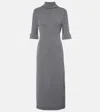 Proenza Schouler White Label Cerine Ribbed-knit Bouclé Midi Dress In Ink Melange