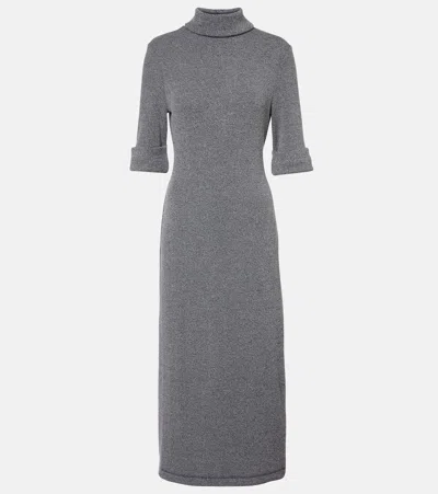 Proenza Schouler White Label Cerine Ribbed-knit Bouclé Midi Dress In Ink Melange