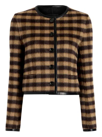Proenza Schouler Checked Cropped Jacket In Multi