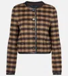 Proenza Schouler Helene Leather-trimmed Checked Brushed Woven Jacket In Multi
