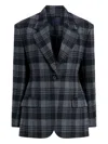 Proenza Schouler Checked Wool Blazer In Gray