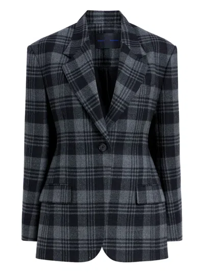 Proenza Schouler Checked Wool Blazer In Gray