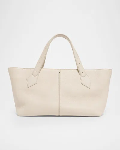 Proenza Schouler Chelsea East-west Pebble Leather Tote Bag In White