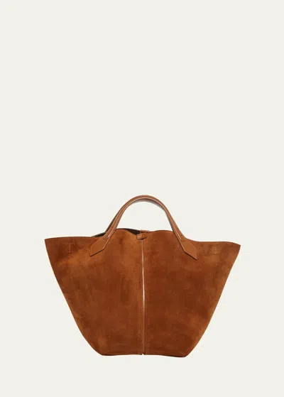 Proenza Schouler Large Chelsea Suede Tote Bag In Saddle