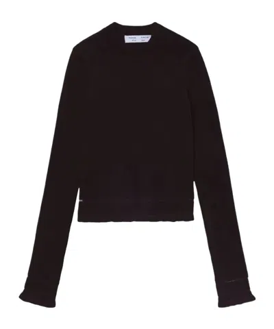 Proenza Schouler Chenille-texture Long-sleeved Sweater In Black