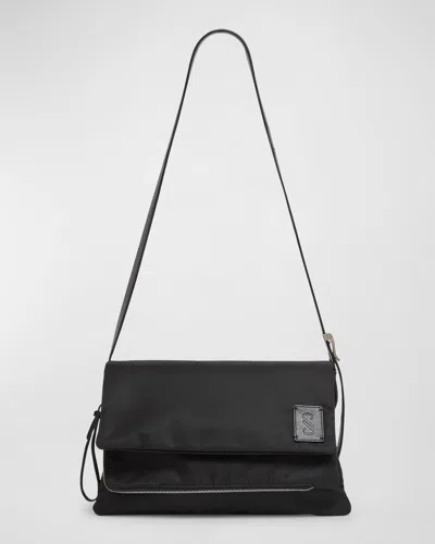 Proenza Schouler City Small Flap Nylon Shoulder Bag In Black