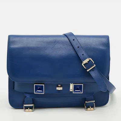 Pre-owned Proenza Schouler Classic Ps11 Blue Leather Shoulder Bag